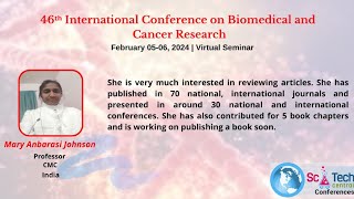 Mary Anbarasi Johnson  CMC  India  SciTech BiomedCancer 2024 [upl. by Avuha529]