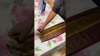 Pallu pleating simple technique ❤️sareedrapping saree [upl. by Naujad]