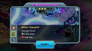 kingdom rush 5 casual heroic challenge 13 Desecrated temple [upl. by Dachi451]