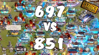 DYZ WARMING UP  S697 vs S851  STATE vs STATE  State of Survival 🔥 [upl. by Niamreg164]