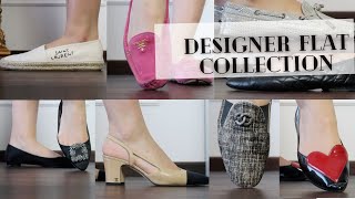 DESIGNER SHOE COLLECTION  FLATS I Try On and Review I Chanel Manolo Blahnik Saint Laurent [upl. by Okwu]