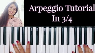 Piano Arpeggios Tutorial in Waltz Style 34 [upl. by Grimbald]