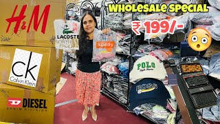 ₹ 199 Wholesale Special 😱 100 Branded Cloths  Multi Brand Store  Export Surplus Branded Clothes [upl. by Harbed956]