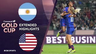 Argentina vs United States Extended Highlights  CONCACAF W Gold Cup I CBS Sports Attacking Third [upl. by Mella]