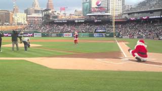 Detroitborn rock star Jack White throws out ceremonial first pitch at Comerica Park [upl. by Lorilyn]