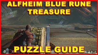 God of War PS4 Alfheim Puzzle Blue Rune Treasure Chest Guide [upl. by Egiarc]