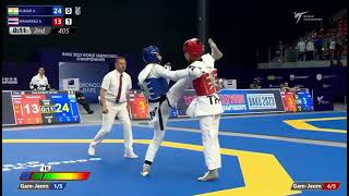 Aman Kadyan IND🇮🇳 VS THA 🇹🇭 u54 kg in world Taekwondo Championship Baku taekwondo india [upl. by Remsen]