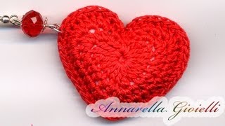 Tutorial  Orecchini Cuore 3D alluncinetto  3D heart crochet [upl. by Lener256]