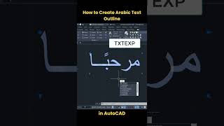 How to Create Arabic Text Outline in AutoCAD shorts autocad [upl. by Letram]