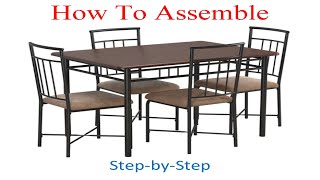 How to assemble Mainstays 5Piece Dining Set Multiple Colors [upl. by Naahs]