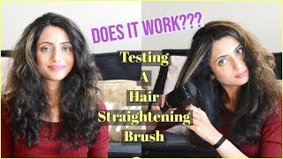 Testing a HAIR STRAIGHTENING BRUSH  DOES IT WORK Revlon Hair Straightener Review  Himani Aggarwal [upl. by Yelrak]