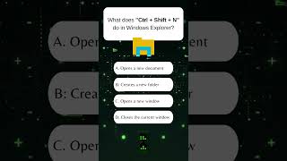 What does Ctrl  shift  N do in windows explorer trivia quiz technology windows computer [upl. by Repip]