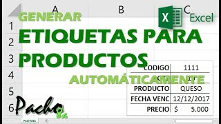 Generar etiquetas automáticas para productos según cantidad deseada  Microsoft Excel [upl. by Arrio]