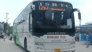 TSRTC GARUDA PLUS SCANIA  HYDERABAD  BENGALURU BUSES AT ANANAPUR [upl. by Oirasor]