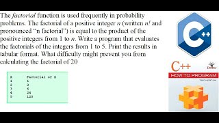 Write a program that evaluates the factorials of the integers from 1 to 5 Print in tabular format [upl. by Ahsiek]