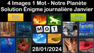 4 Images 1 Mot  Notre Planète  28012024  Solution Énigme Journalière  Janvier 2024 [upl. by Arihsan]