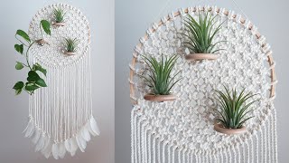 DIY Macrame Air plant hanging  마크라메 이오난사 행잉  Planta de aire de macramé de bricolaje colgante [upl. by Dyob]