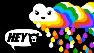 Hey Bear Sensory  Rainbow Clouds  Fun Animation and Music [upl. by Kenti]