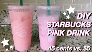 how to make a starbucks pink drink  diy at home [upl. by Maram55]