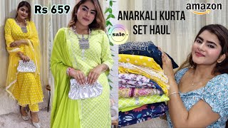 Rakhi Special kurta sets starting Rs 659  Anarkali Haul  Amazon Prime Day Sale  Amazon Kurti haul [upl. by Mars648]