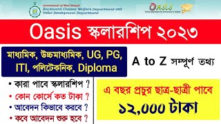 Oasis scholarship 202324  oasis scholarship online apply 2023  sc st obc scholarship [upl. by Brittnee]