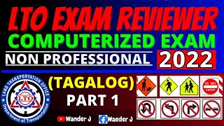 LTO EXAM REVIEWER TAGALOG  NON PROFESSIONAL PART 1  Wander J [upl. by Creigh]