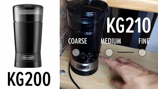 Delonghi KG200 vs KG210 how the grind adjustment works [upl. by Yzdnil784]