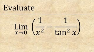 Evaluate limx→0 1x21tan2x  limit x tend to 0 1x21tan2x use l hospital rule [upl. by Annaes]