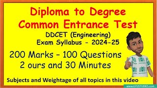 DDCET Syllabus  Diploma to Degree Admission test Videos [upl. by Suolkcin]