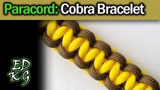 Cobra Stitch Paracord Bracelet Tutorial 2 color [upl. by Roxanna]