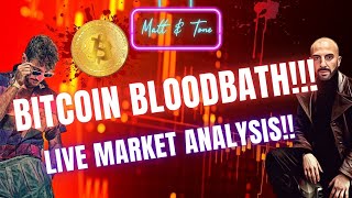 BITCOIN BLOODBATHWHERE IS THE BOTTOMLIVE MARKET ANALYSIS [upl. by Yeroc13]