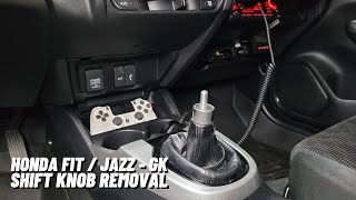 2015 HONDA FIT  JAZZ  GK  Shift Knob Removal amp Install  How to remove a Honda Fit Shift Knob [upl. by Paddy]