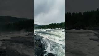 Storforsen Waterfall in Sweden beyondthebound btb sweden travelvlog travel [upl. by Aennyl]