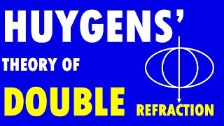 Huygens theory of double refraction polarisation physics huygens [upl. by Hollington]