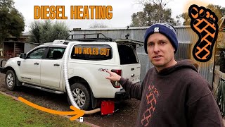 Using an allinone diesel heater to heat my dual cab ute camper [upl. by Derr]