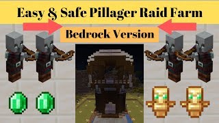 Minecraft Bedrock Pillager Raid Farm [upl. by Mayne812]