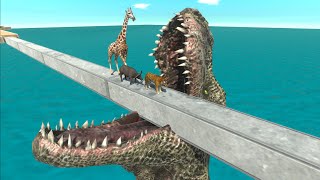 Which Animal Escaped From the Giant Tyrannosaurus Heads  Animal Revolt Battle Simulator [upl. by Madelene]