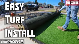 Front Yard Remodel 5  How to install Artificial Turf Step by Step Guide [upl. by Zola]