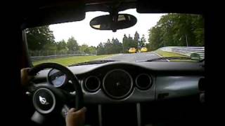 Mini Cooper S JCW GP behind some Porsche GT3 on the Nuerburgring Nordschleife [upl. by Sinegra489]