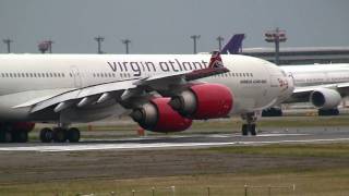 Virgin Atlantic Airbus A340600 Landing amp Take off at Narita RW16R [upl. by Robby]