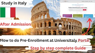 How to do Pre Enrollment on UniversItlay Portal  After admission in Italy Process  Study in Italy [upl. by Favin]