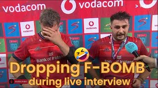 Watch Peter OMahony React to John Hodnetts Fbomb during Man of the Match interview rugby [upl. by Eiramrefinnej461]