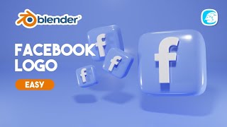 Tutorial create simple facebook logo 3d with blender 30 easy [upl. by Etyam]