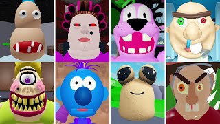 Happy Poo Costume Escape 13 Scary Obby Cowardly Dog Barry Gym Teacher Grandma House Mr Pickles [upl. by Burdelle758]