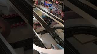 Lamborghini Cop Car and C7R Both Crash During Pursuit Carrera Go 143rd Scale Slot Racing System [upl. by Rebmit]