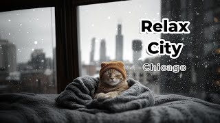 quotSnowy Chill in Relax City A Lofi Day with a Cat in Chicagoquot [upl. by Eissert]