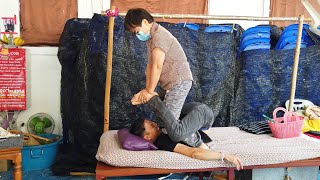 I got a Intense THAI HAMMER amp THAI MASSAGE at a Thai Temple in Thailand [upl. by Oir]