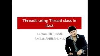 Lecture 38 Threads using Thread Class in Java Hindi [upl. by Ainahpets31]