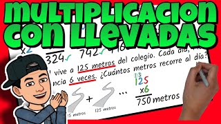 ✖ MULTIPLICACIONES con LLEVADAS para NIÑOS [upl. by Saundra]