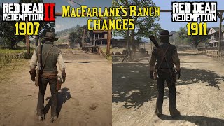 RDR1 VS RDR2 1907 to 1911 World Map Changes Over Time MacFarlanes Ranch Evolution [upl. by Farhsa807]